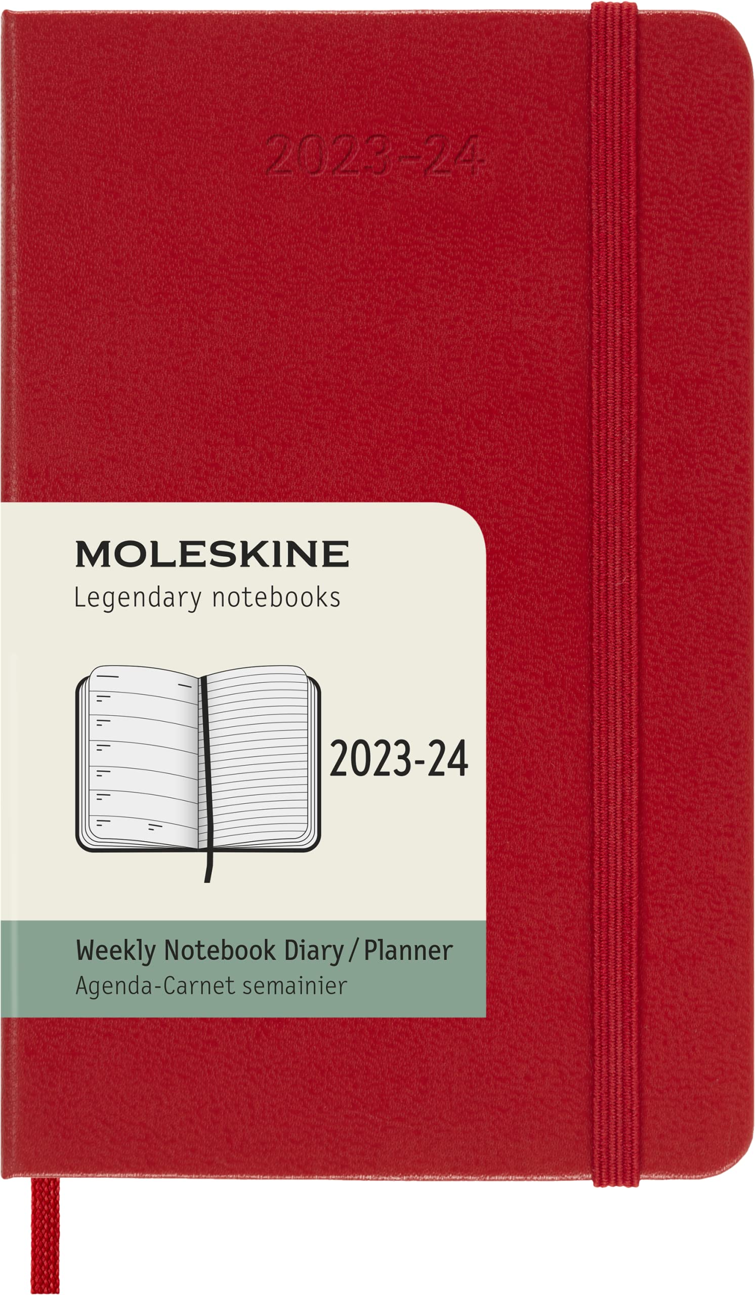 Moleskine Weekly Planner 2023-2024, 18-Months Agenda, Academic Diary, Weekly Diary with Hard Cover, Pocket Size 9 x 14 cm, Colour