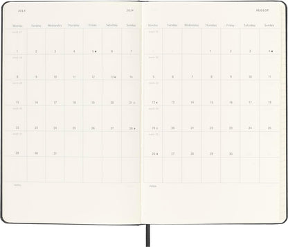 Moleskine Weekly Planner 2023-2024, 18-Month Horizontal Agenda, Weekly Diary with Hard Cover, Large Size 13 x 21 cm, Colour