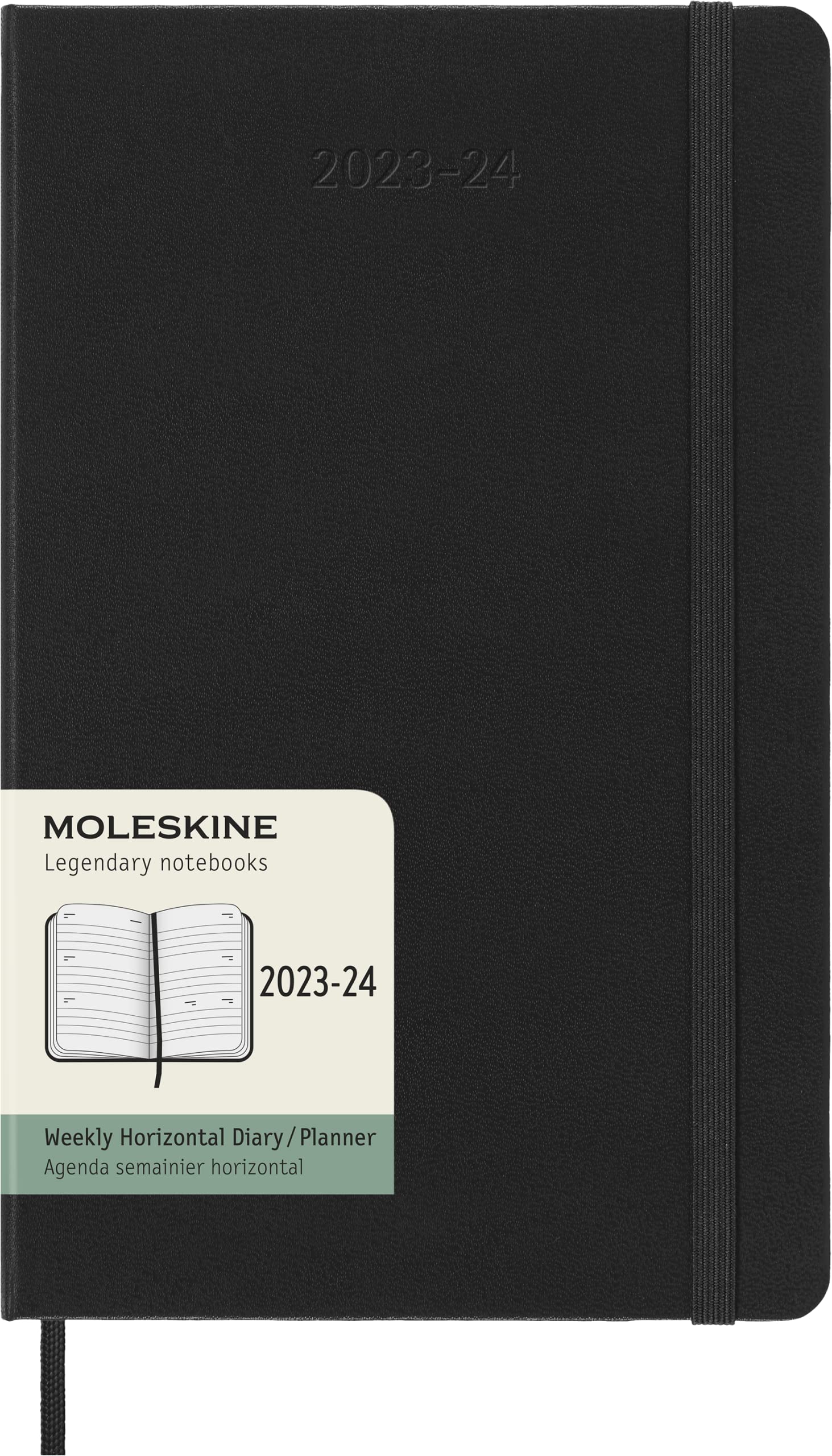 Moleskine Weekly Planner 2023-2024, 18-Month Horizontal Agenda, Weekly Diary with Hard Cover, Large Size 13 x 21 cm, Colour