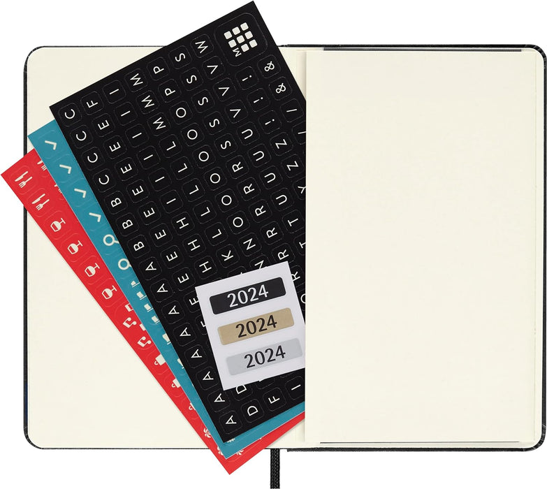 Moleskine Weekly Planner 2023-2024, 18-Month Agenda Horizontal, Hard Cover Weekly Planner, Pocket Size 9 x 14 cm, Colour