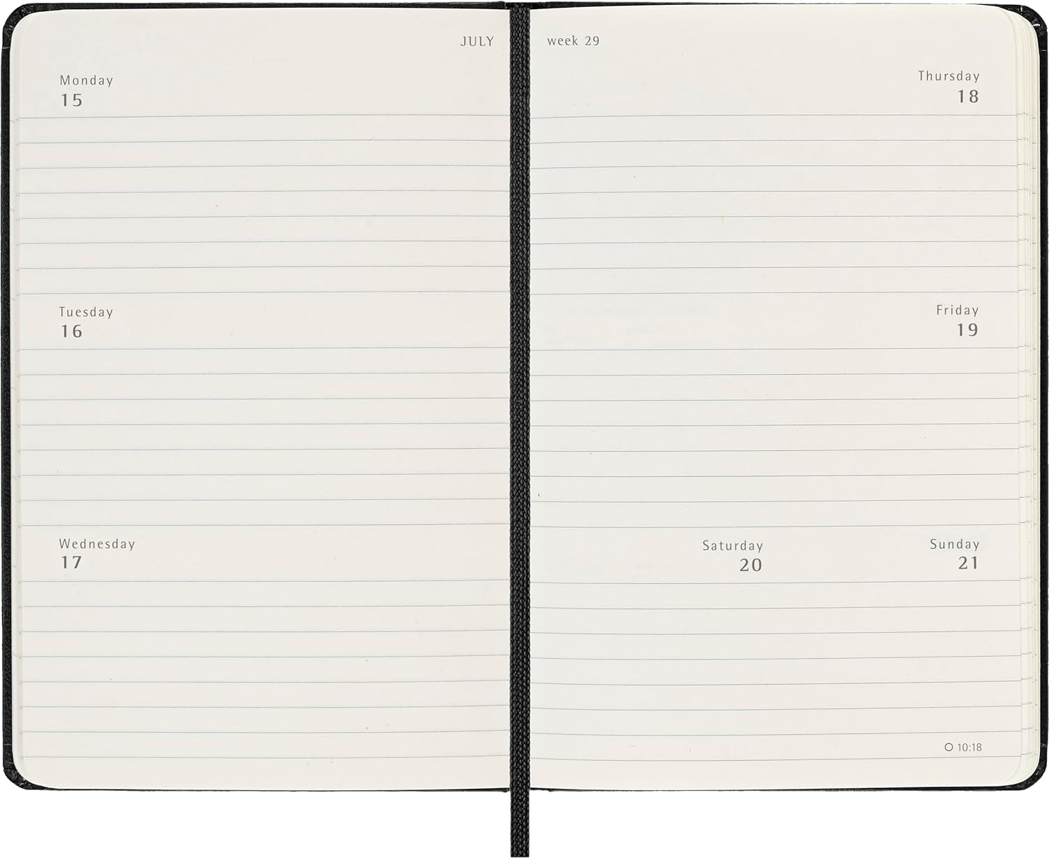Moleskine Weekly Planner 2023-2024, 18-Month Agenda Horizontal, Hard Cover Weekly Planner, Pocket Size 9 x 14 cm, Colour