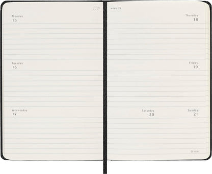 Moleskine Weekly Planner 2023-2024, 18-Month Agenda Horizontal, Hard Cover Weekly Planner, Pocket Size 9 x 14 cm, Colour