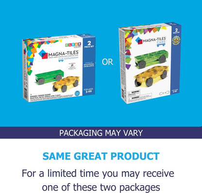 Magna-Tiles Cars Expansion Set, The Original Magnetic Building Tiles For Creative Open-Ended Play, Educational Toys For Children Ages 3 Years + (2 Pieces