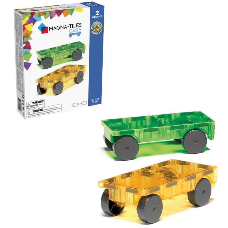 Magna-Tiles Cars Expansion Set, The Original Magnetic Building Tiles For Creative Open-Ended Play, Educational Toys For Children Ages 3 Years + (2 Pieces