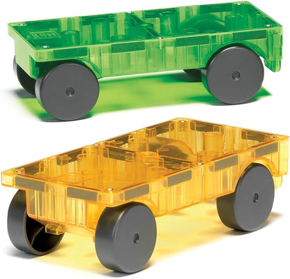 Magna-Tiles Cars Expansion Set, The Original Magnetic Building Tiles For Creative Open-Ended Play, Educational Toys For Children Ages 3 Years + (2 Pieces