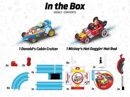 Carrera FIRST Mickey's Fun Race - Slot Car Racing Track for Children from 3 Years | 2.4m Race Track with Mickey Mouse and Donald Duck | Gifts for Children for Birthday & Christmas