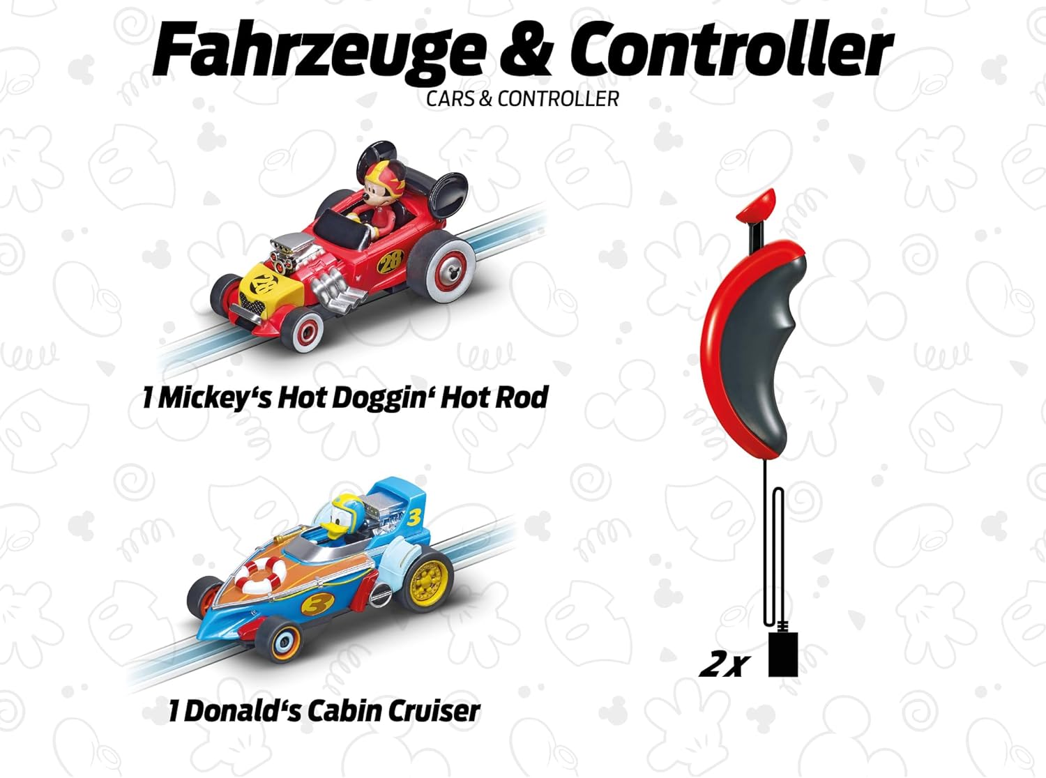 Carrera FIRST Mickey's Fun Race - Slot Car Racing Track for Children from 3 Years | 2.4m Race Track with Mickey Mouse and Donald Duck | Gifts for Children for Birthday & Christmas