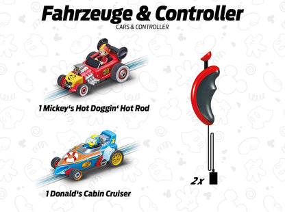 Carrera FIRST Mickey's Fun Race - Slot Car Racing Track for Children from 3 Years | 2.4m Race Track with Mickey Mouse and Donald Duck | Gifts for Children for Birthday & Christmas