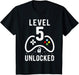 T-Shirts Kinder Level 5 Unlocked Videospiel 5. Geburtstag Geschenk T-Shirt