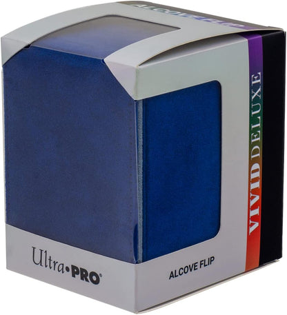 Ultra Pro - Vivid Alcove Flip Deck Box (blu) - Proteggi e conserva fino a 100 carte di dimensioni standard a doppia maniche, perfette per carte sportive, carte da gioco e carte collezionabili