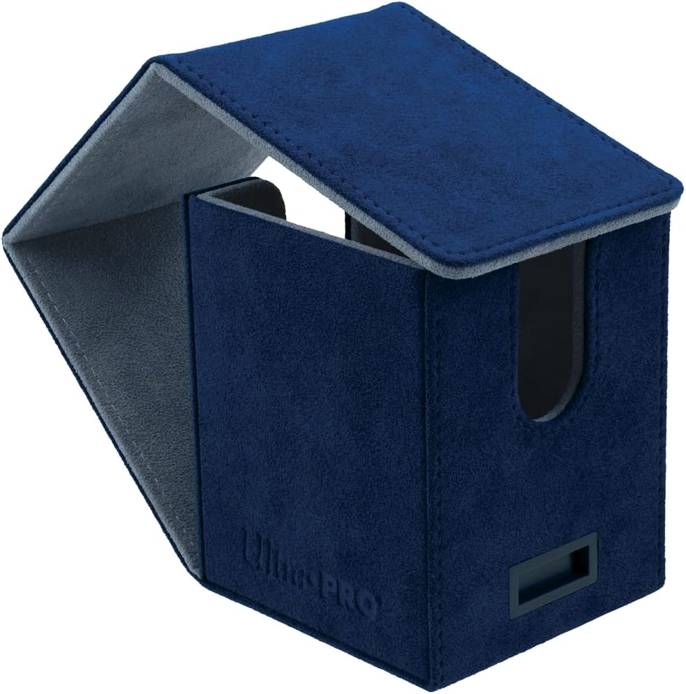 Ultra Pro - Vivid Alcove Flip Deck Box (blu) - Proteggi e conserva fino a 100 carte di dimensioni standard a doppia maniche, perfette per carte sportive, carte da gioco e carte collezionabili