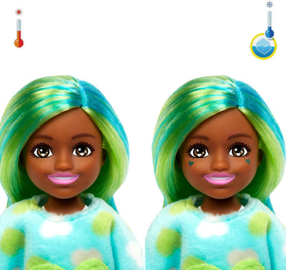 Barbie Small Dolls and Accessories, Cutie Reveal Chelsea Doll with Elephant Plush Costume & 7 Surprises Including Color Change, Jungle Series Dress