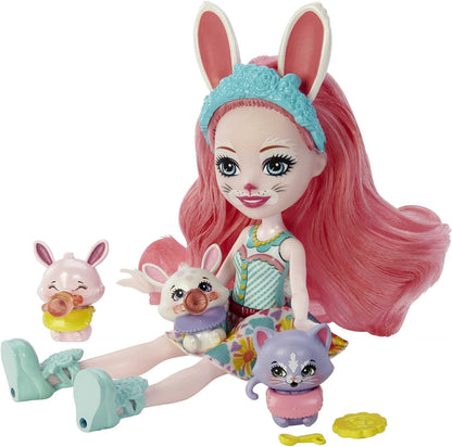 Enchantimals Dolls, Baby Best Friends Playsets, Small Doll, Friend Figure, 3 Baby Animals and Accessories, Surprise Unboxing, Gifts for Kids, HLK85 Bree Bunny and Twist Doll