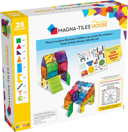 Magna-Tiles House 28 Piece Set - 3D magnetic building tiles, For Ages 3+, 18332