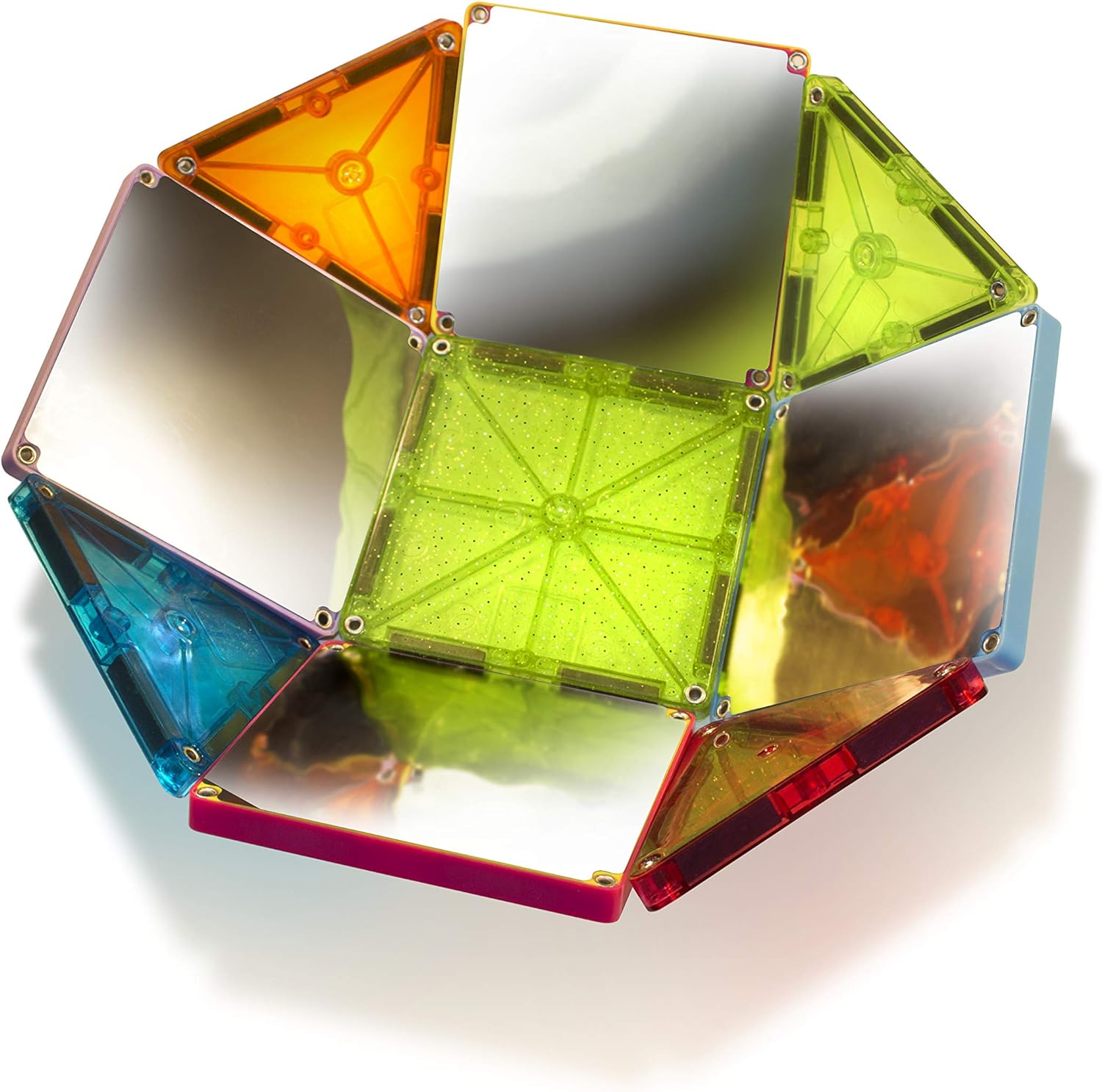 MAGNA - TILES Stardust Set, The Original Magnetic Building Tiles for Creative Open-Ended Play, Educational Toys for Children Ages 3 Years + (15 Pieces Including Glitter and Mirrors
