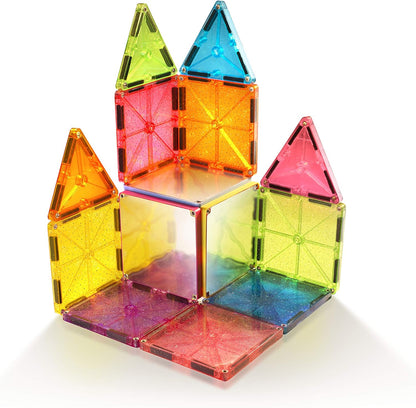 MAGNA - TILES Stardust Set, The Original Magnetic Building Tiles for Creative Open-Ended Play, Educational Toys for Children Ages 3 Years + (15 Pieces Including Glitter and Mirrors