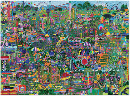 Crocodile Creek 1000-piece Family Jigsaw Puzzle - Amusement Parks of The World - for All Ages 6 Years and up - Heavy-Duty Box for Storage - Finished Puzzle is 27” x 20” (29002)