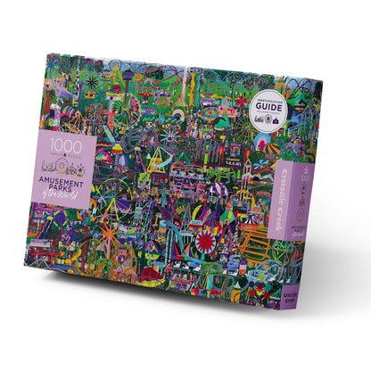 Crocodile Creek 1000-piece Family Jigsaw Puzzle - Amusement Parks of The World - for All Ages 6 Years and up - Heavy-Duty Box for Storage - Finished Puzzle is 27” x 20” (29002)