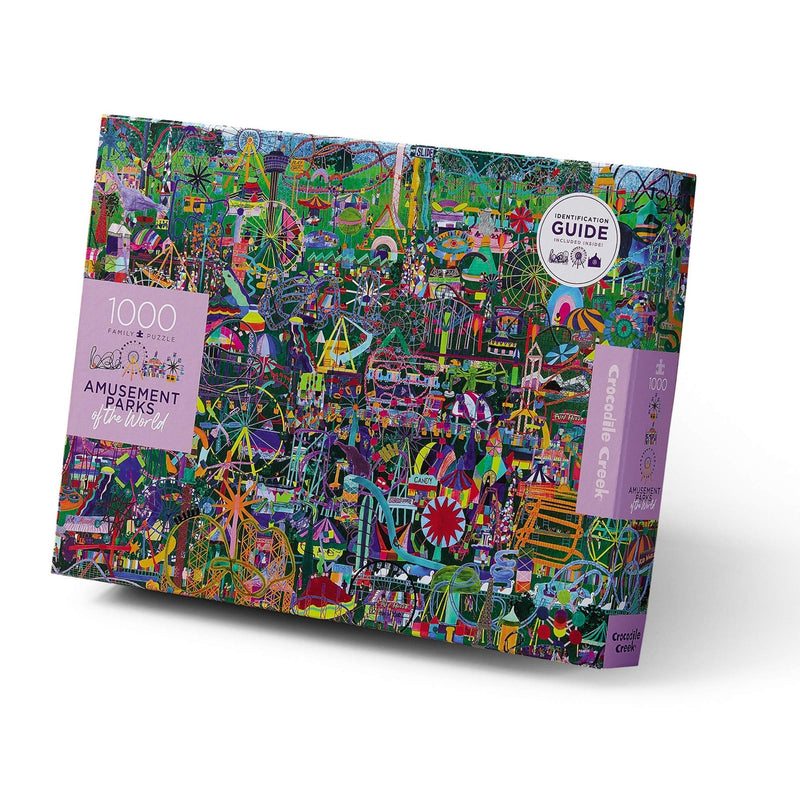 Crocodile Creek 1000-piece Family Jigsaw Puzzle - Amusement Parks of The World - for All Ages 6 Years and up - Heavy-Duty Box for Storage - Finished Puzzle is 27” x 20” (29002)