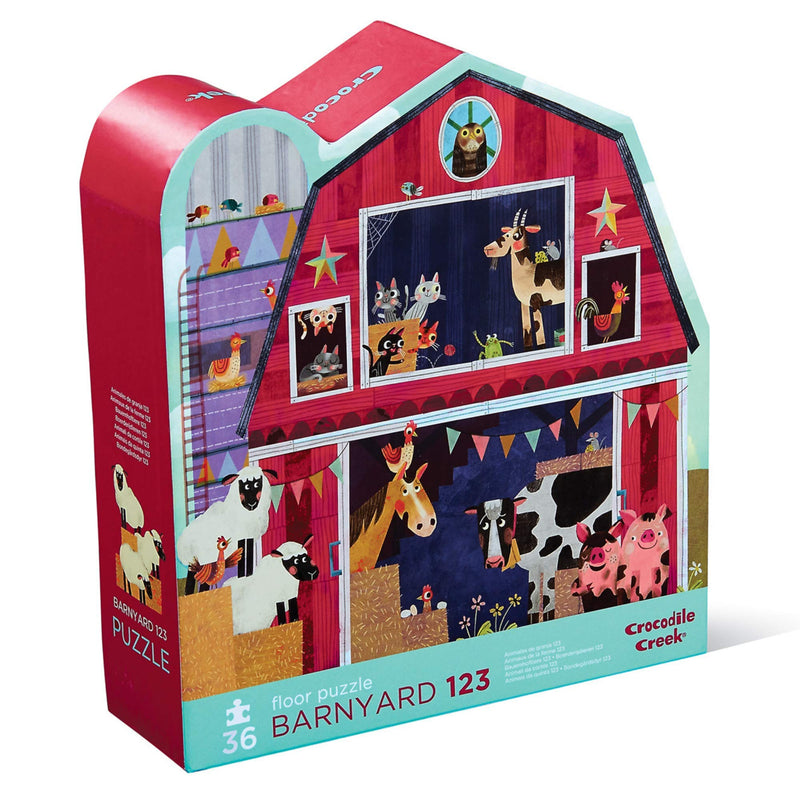 Bertoy 3840720 Shaped Box Puzzle, Barnyard 123, 36 Pieces
