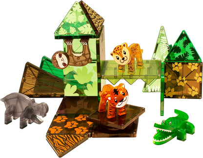 Magna-Tiles Jungle Animals 25 Piece Set, The Original Magnetic Building Tiles For Creative Open-Ended Play, Educational Toys For Children Ages 3 Years + (25 Pieces)