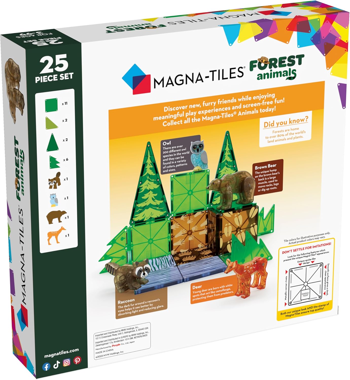 Magna-Tiles - Forest Animals 25 pcs Set - (90224