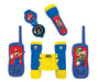 Lexibook RPTW12NI Nintendo Super Mario-avonturierset voor kinderen, Walkie-talkies, verrekijker, kompas, zaklamp, blauw/geel