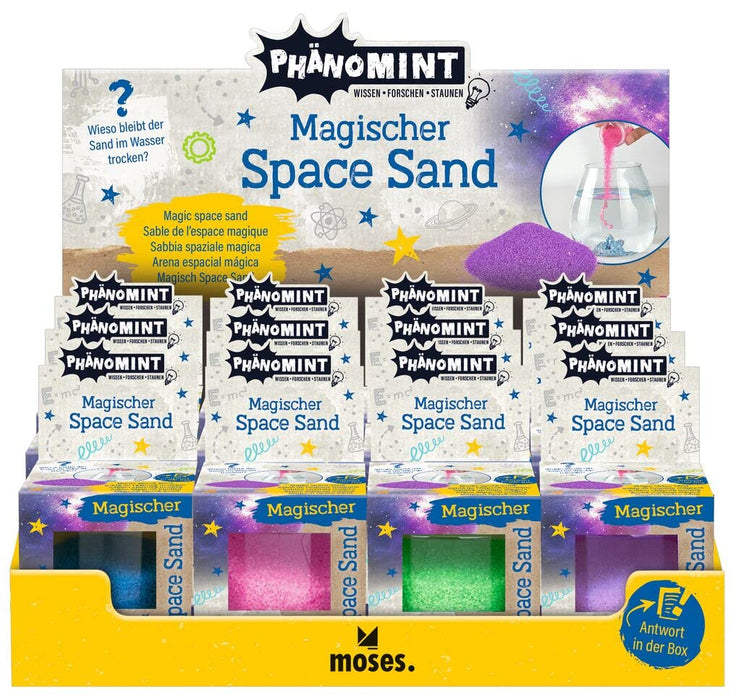 moses. PhenoMINT Magic Space Sand - Hydrophobic Colourful Sand for Playing and Experimenting, Shimmering Play Sand for Children from 8 Years (Purple