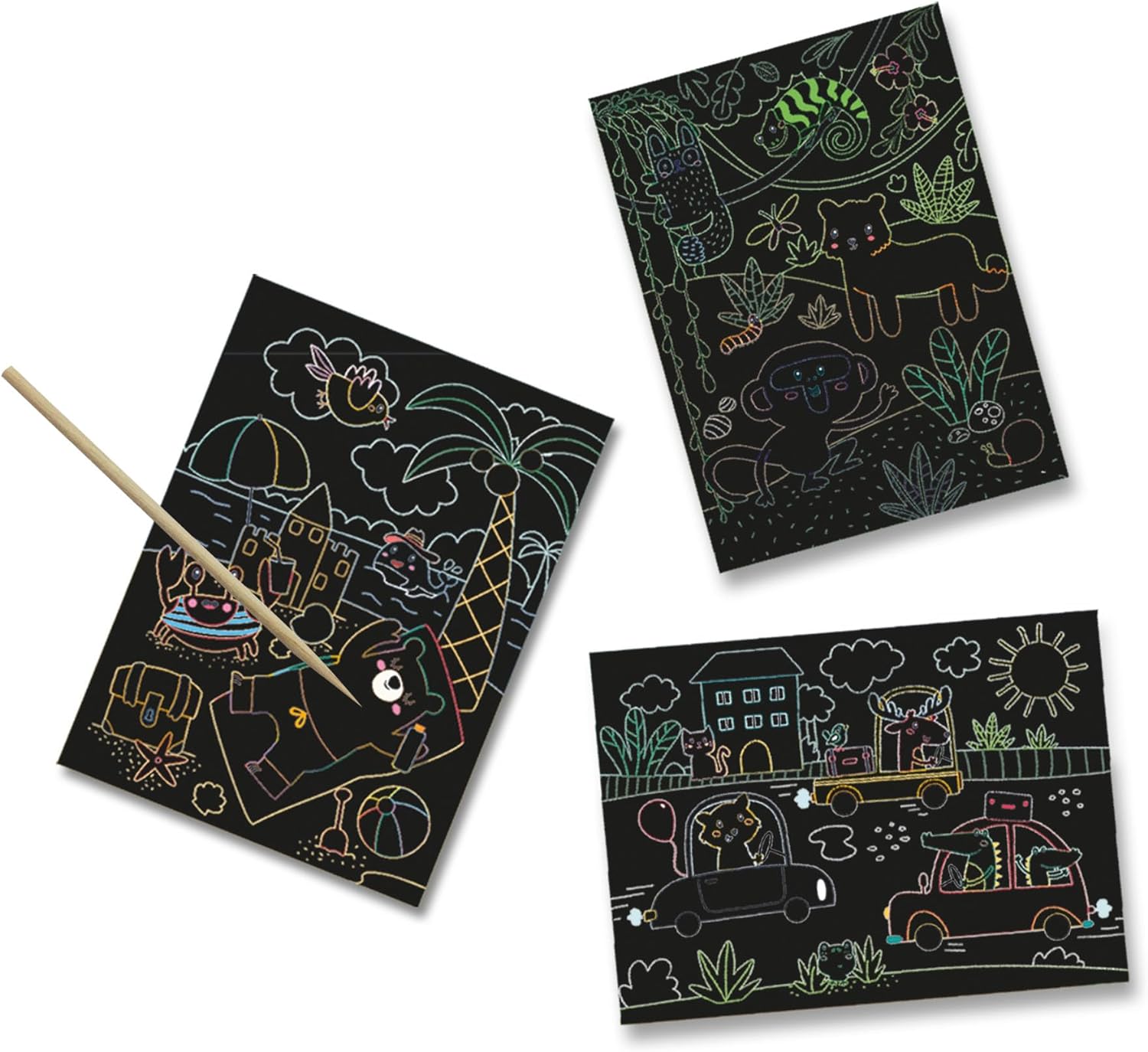 SES Creative Wrap&Go Travel Games - Four in a Row - Dots and Boxes - Pack Croco