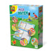 SES Creative 02294 - Mega-Yatzy Junior, 5 extragroße Holzwürfel, Gartenspiel für Kinder, Weiß
