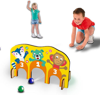 SES Creative- Juego de canicas - Arcos de Madera, Color Blanco. (02301