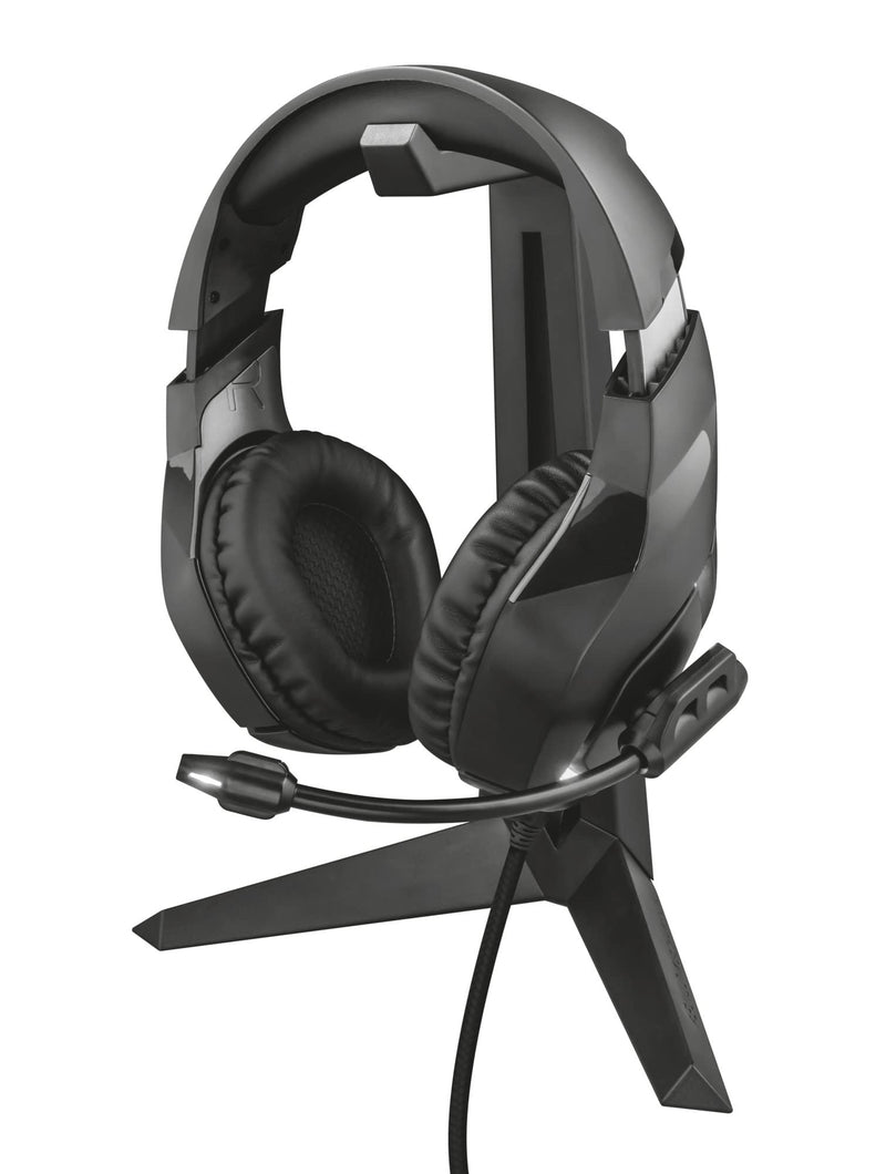 Trust Gaming GXT 260 Cendor Headset Stand, Universal Headphone Holder, Hook with Non-slip Base, Desk Organiser with Rubber Pads for Gaming Accessories - Black