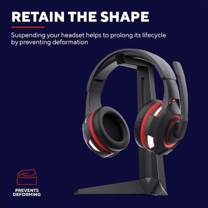 Trust Gaming GXT 260 Cendor Headset Stand, Universal Headphone Holder, Hook with Non-slip Base, Desk Organiser with Rubber Pads for Gaming Accessories - Black