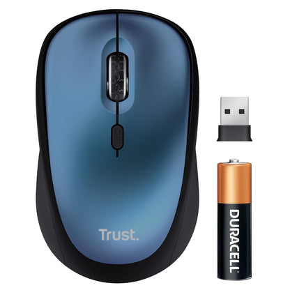 Trust Yvi+ Silent Wireless Mouse, Sustainable Design, 800-1600 DPI, For Left and Right Hand Users, Storable USB Micro Receiver, Quiet Compact Computer Mouse for PC, Laptop, Mac, Home Office