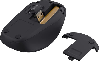 Trust Yvi+ Silent Wireless Mouse, Sustainable Design, 800-1600 DPI, For Left and Right Hand Users, Storable USB Micro Receiver, Quiet Compact Computer Mouse for PC, Laptop, Mac, Home Office