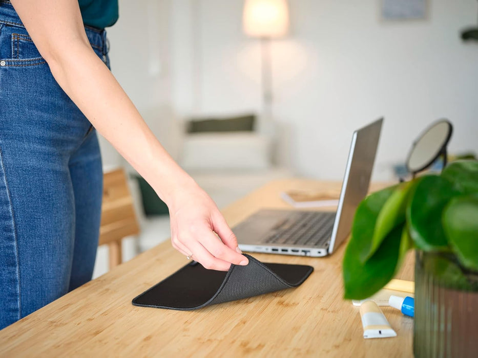 Trust Boye Mouse Pad, Sustainable Design, Rubber Anti-slip Bottom, 250 x 210 x 3mm, Mouse Mat with Stitched Edge, Machine Washable, Office Mouse Pad for Work, Home Office