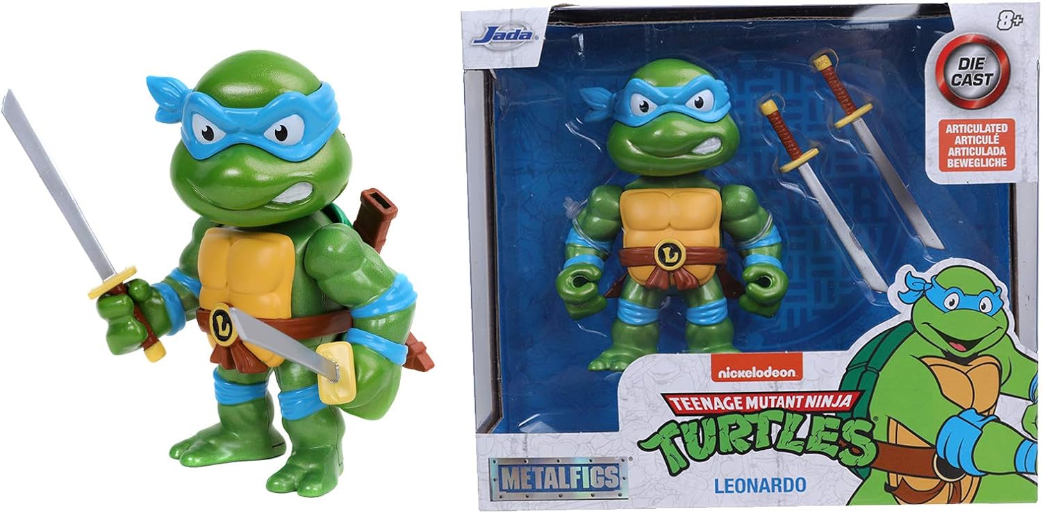 TEENAGE MUTANT NINJA TURTLES 4" LEONARDO DIE-CAST COLLECTOR FIGURE