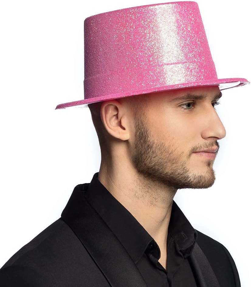 Boland 04258 Glitter Hat, Unisex, Adult, Pink, One Size