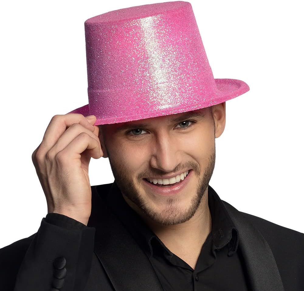 Boland 04258 Glitter Hat, Unisex, Adult, Pink, One Size