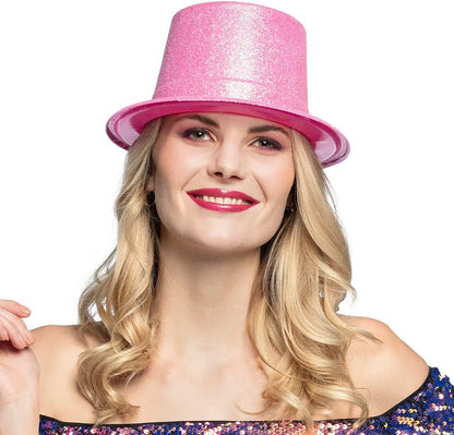 Boland 04258 Glitter Hat, Unisex, Adult, Pink, One Size