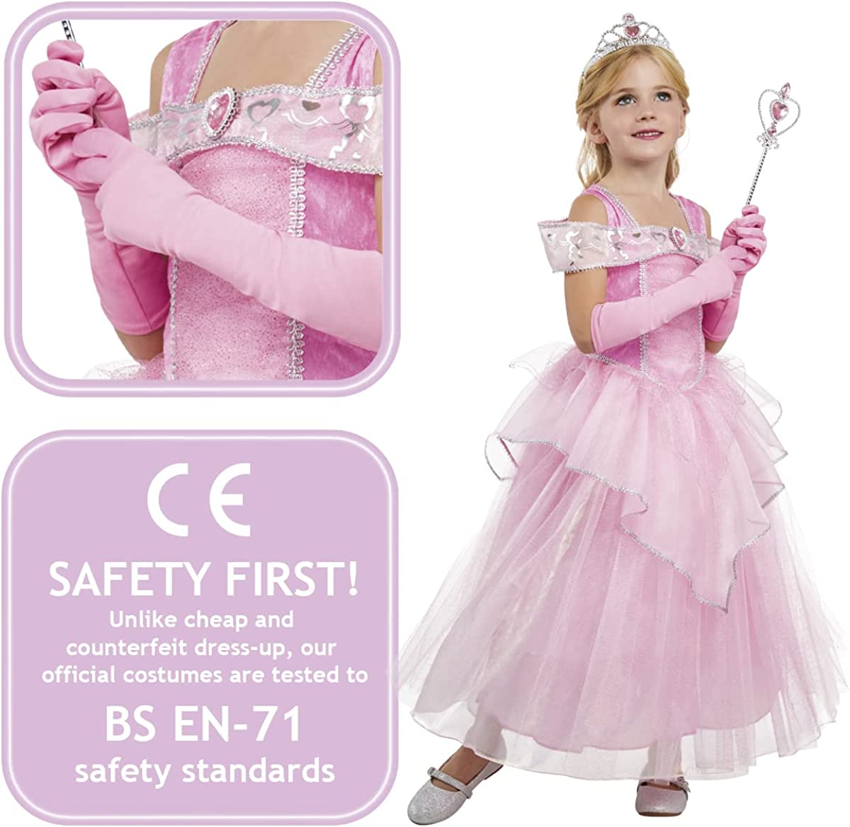 Rubie's 301630-L Pink Princess Inf Costume Princesa, blue, L (7-8 AÑOS