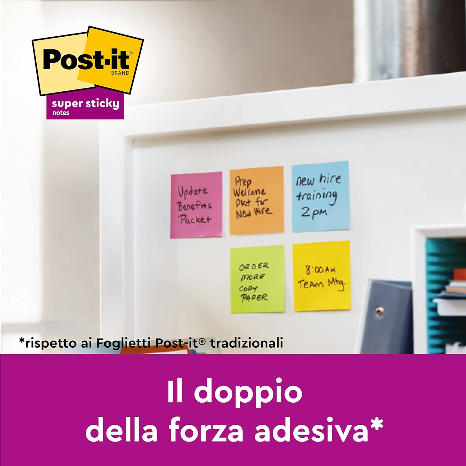 Post-It 7100290189 Notas Super Sticky Canary Notas Adhesivas, Paquete de 12 Blocs, 76 mm x 76 mm, Amarillo Ultra, para Listas de Tareas y Recordatorios