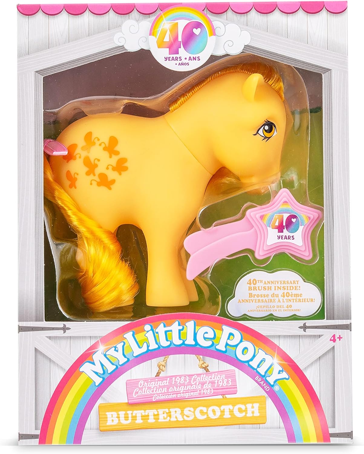 My Little Pony | Butterscotch Classic Pony | Retro Horse Gifts for Girls and Boys, Collectable Vintage Horse Toys for Kids, Unicorn Toys for Boys and Girls Ages 4+ | Basic Fun 35323
