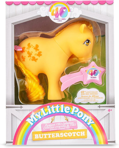 My Little Pony | Butterscotch Classic Pony | Retro Horse Gifts for Girls and Boys, Collectable Vintage Horse Toys for Kids, Unicorn Toys for Boys and Girls Ages 4+ | Basic Fun 35323