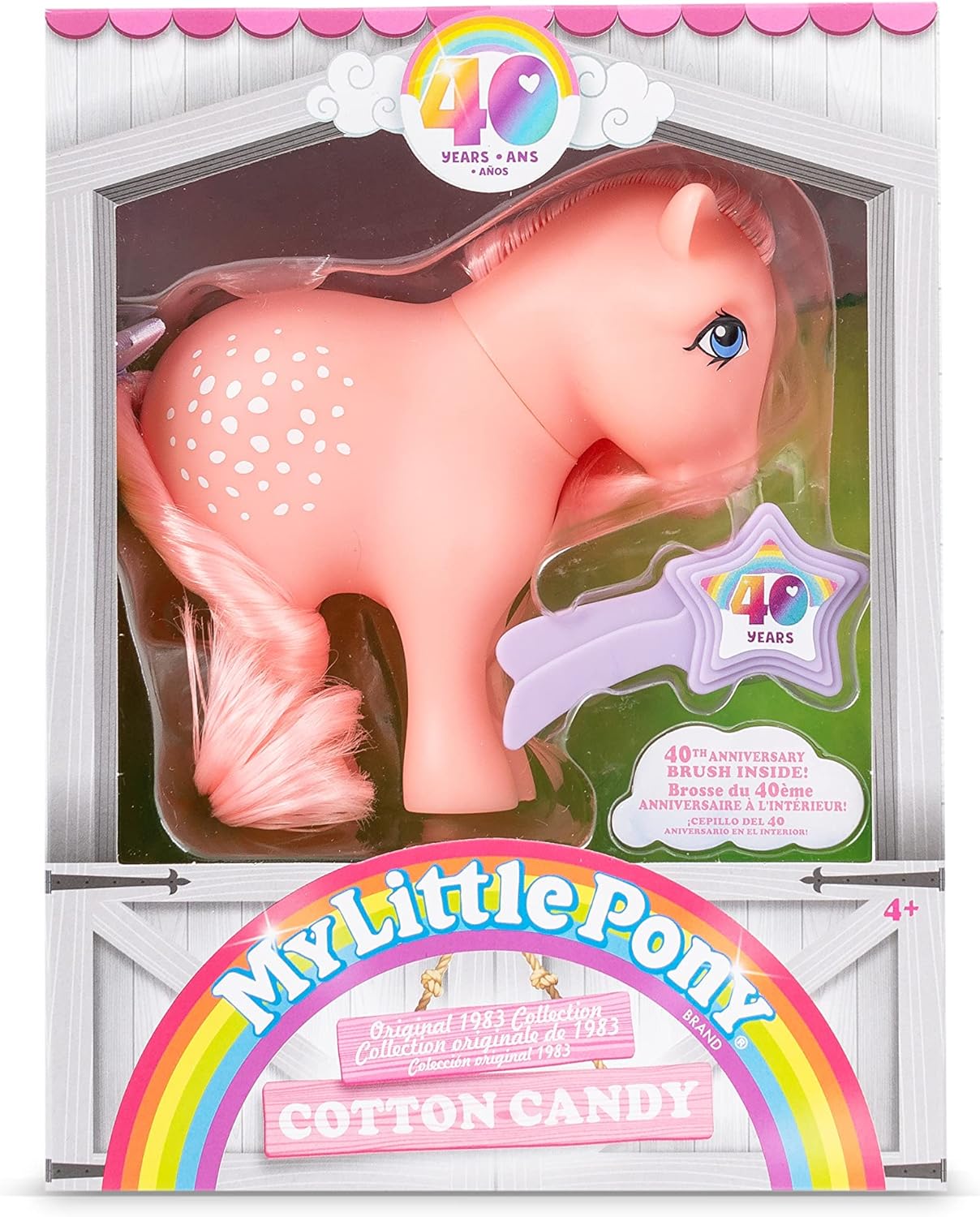 My Little Pony | Cotton Candy Classic Pony | Retro Horse Gifts for Girls and Boys, Collectable Vintage Horse Toys for Kids, Unicorn Toys for Boys and Girls Ages 4+ | Basic Fun 35324