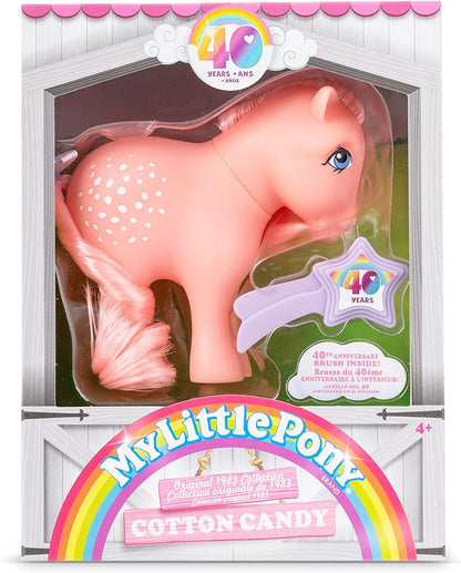 My Little Pony | Cotton Candy Classic Pony | Retro Horse Gifts for Girls and Boys, Collectable Vintage Horse Toys for Kids, Unicorn Toys for Boys and Girls Ages 4+ | Basic Fun 35324