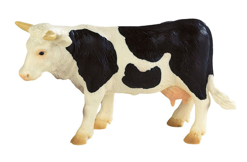 Bullyland- Animales 62609-Figura, Vaca Fanny Negro-Blanco, Aprox. 7 cm de Altura, Figura Pintada a Mano, sin PVC, para niños para el Juego imaginativo, Color Colorido (62609