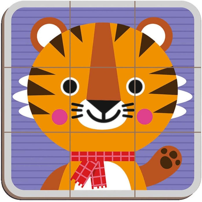 Janod - Magnéti'Book Mix & Match - Magnetic Educational Game, Animal Theme - 8 Animals to Put Together - 72 Magnets, Many Combinations & Possible Creations - from 3 Years Old, J02587