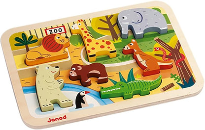 Janod - Wooden Rainstick - Pure Collection - Early - Learning Toy - Fine Motor Skills and Concentration - Visual and Aural Stimulation - Water - Based Paint - from 6 Months Old, J05213