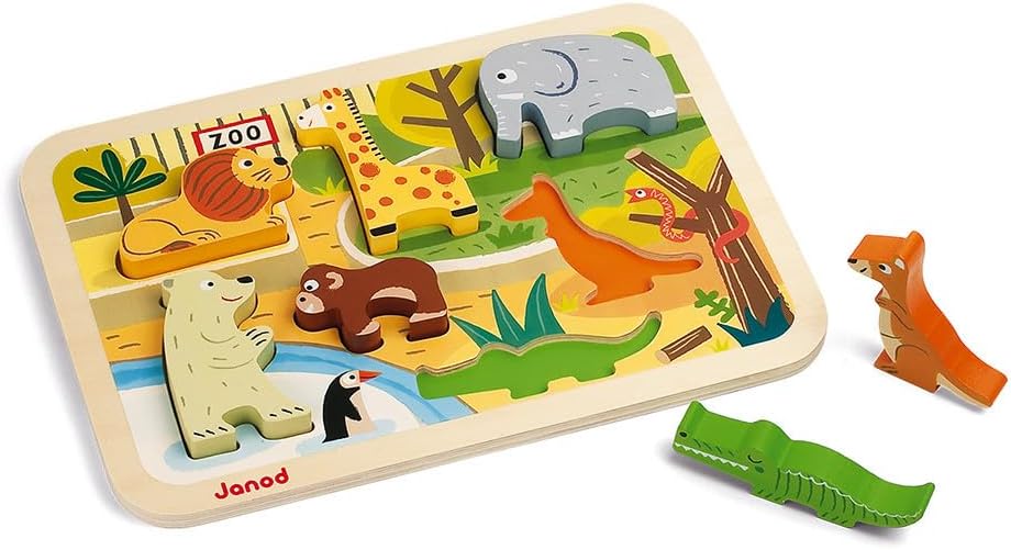 Janod - Wooden Rainstick - Pure Collection - Early - Learning Toy - Fine Motor Skills and Concentration - Visual and Aural Stimulation - Water - Based Paint - from 6 Months Old, J05213